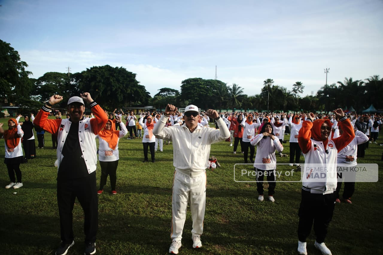 Lewat Senam Ceria, Wali Kota Madiun Tekankan Kesadaran Hidup Sehat Melalui Olahraga
