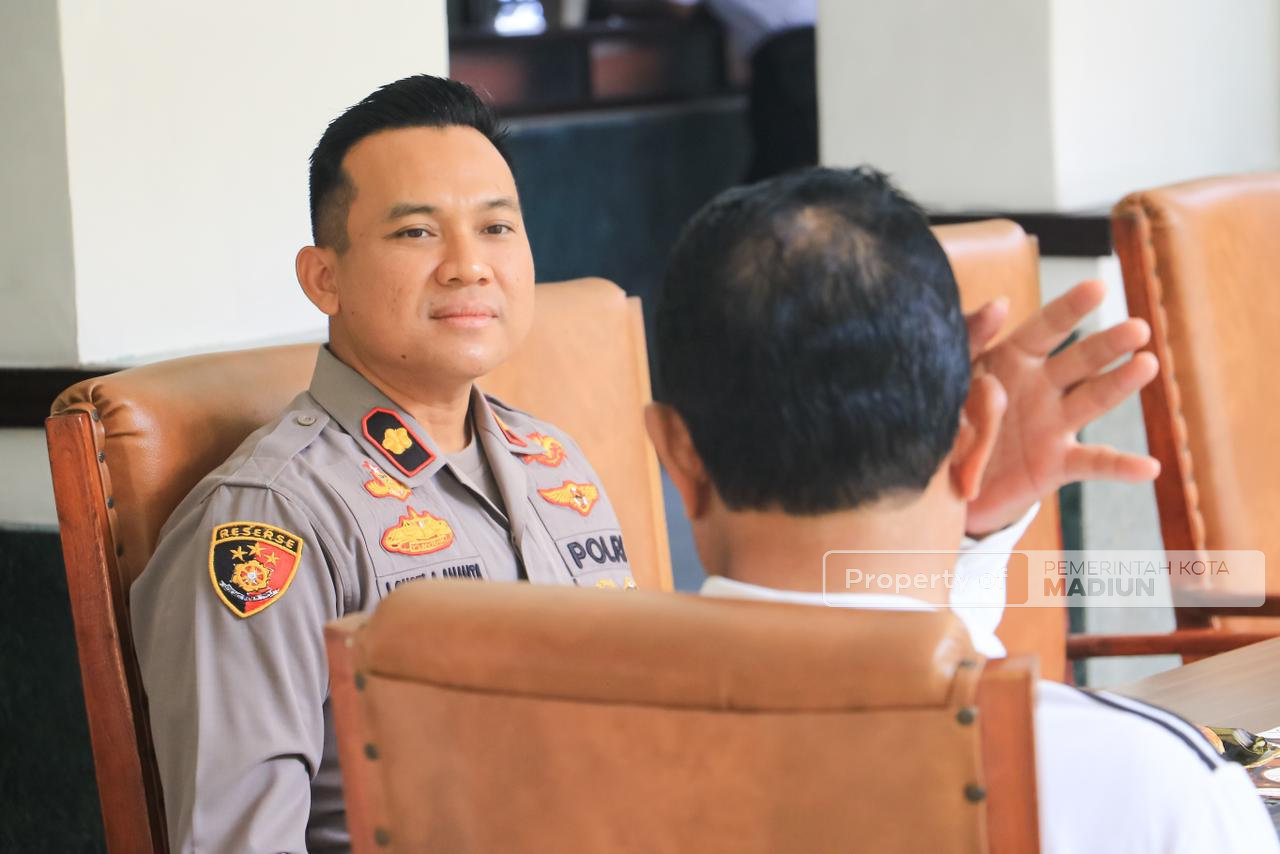 Jelang Tugas Belajar ke Luar Negeri, Wakapolres Madiun Kota Audiensi dengan Wali Kota