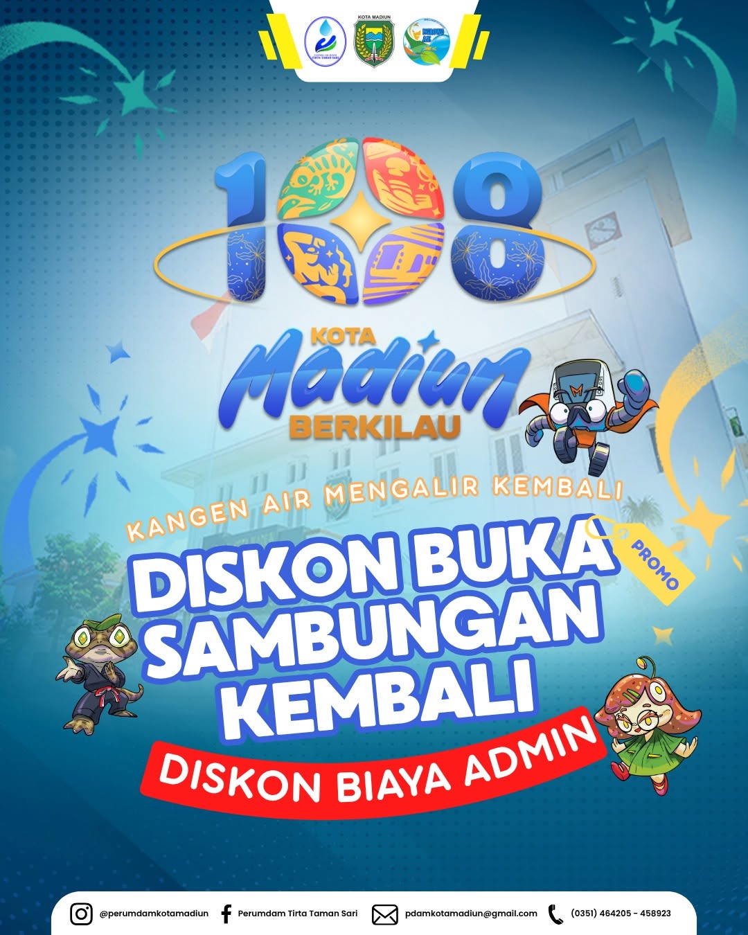 PROMO SPESIAL REAKTIVASI SAMBUNGAN AIR! 📢 Halo Warga Kota Madiun! 👋 Punya saluran air di rumah yang sudah lama non-akt...