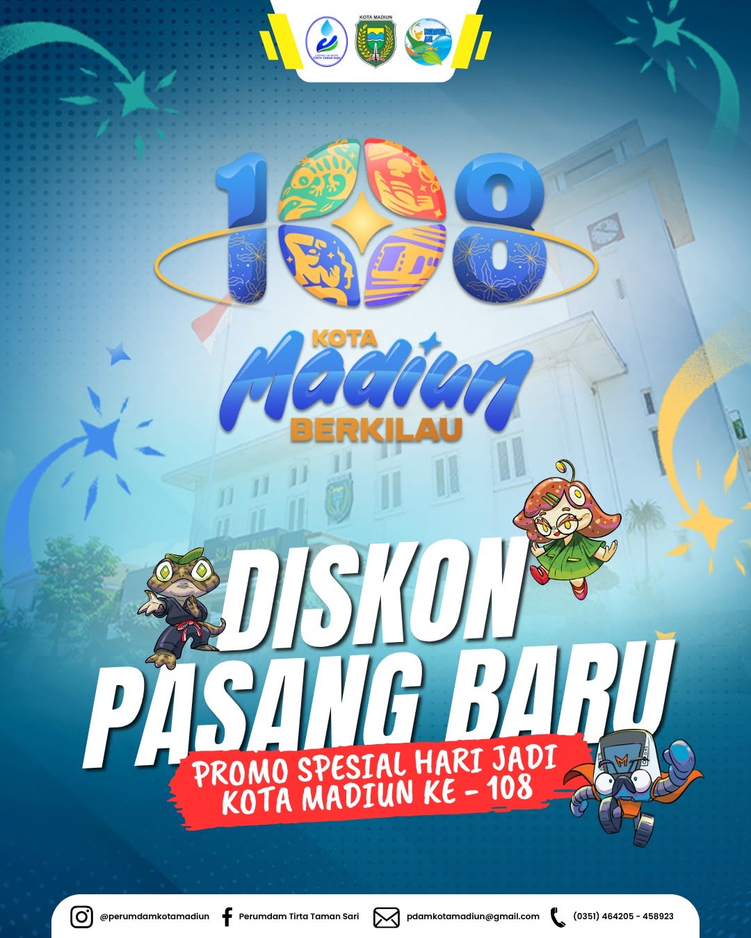 Halo Warga Kota Madiun! 👋 Dalam rangka semarak Hari Jadi Kota Madiun ke-108 dan HUT Perumda Air Minum Tirta Taman Sari ...